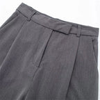 MUJER 2025 Women's Pants Beige Grey Black Wide Leg Pants Women High Waist Baggy Pants Woman Fashion Summer Office Trousers