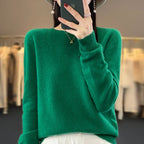 100% Merino Wool Sweater Women O-neck Cashmere Knitwear Female Pullover Autumn Winter Casual Tops Solid Color Soft  Clothing - Matrix Studios