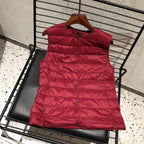 Female 90% White Duck Down Ultra Lightweight Packable Warm Down Liner Vest 2023 New Women Sleeveless Puffer Jacket - Matrix-studios.com
