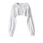 Hoodie Female Hoodie Personality Irregular Crop Ultra Short Style Long Sleeve Top Female Drop Shipping Sweatshirt Y2k Clothes - Matrix Studios