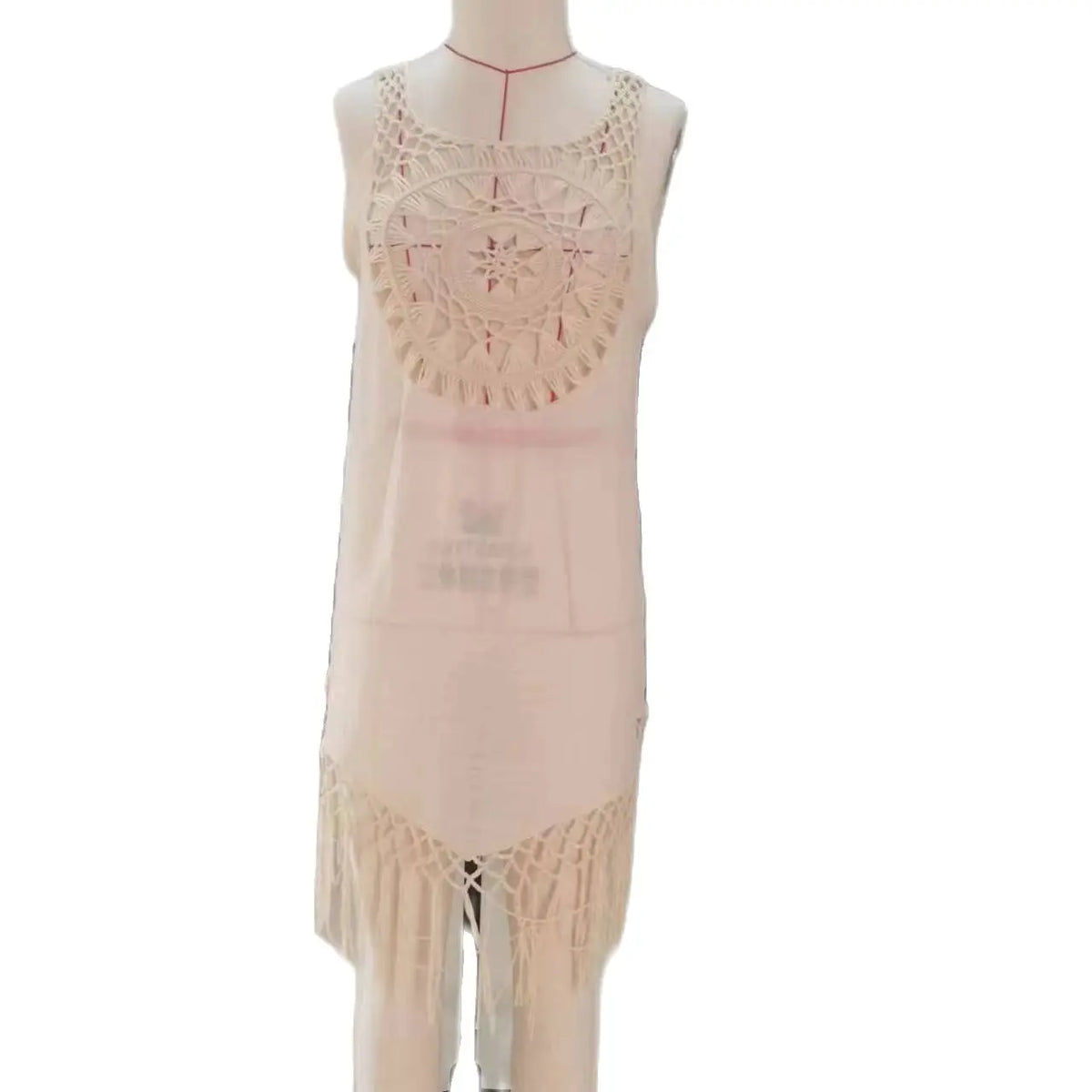 CROCHET BIKINI-Women's Beach Dress, Swimsuit Cover-Ups, Beachwear, Beige Dresses Suit, Swim Cape for Women, Summer - Matrix Studios