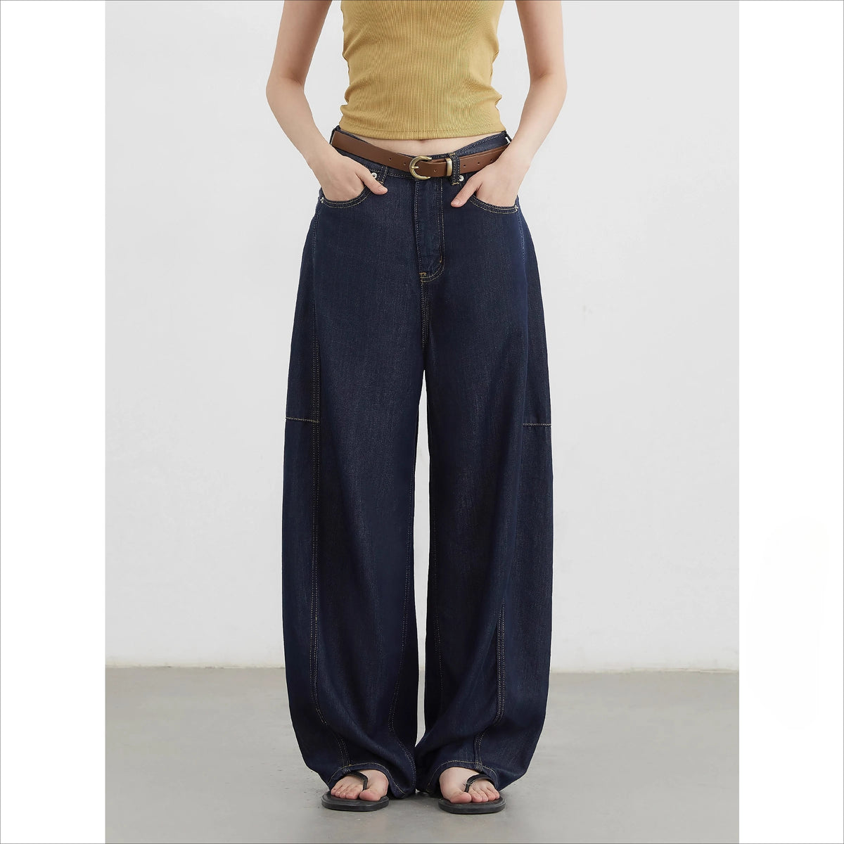 CHIC VEN Women's Jeans Loose Casual New High Waist Split Female Wide Leg Denim Pants  Spring Autumn 2025 - Matrix-studios.com