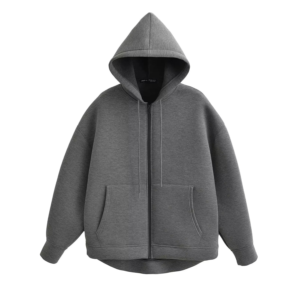 HH Autumn Women Casual Hooded Jacket Loose Oversize Zipper Hoodie Sweatshirts Solid Coat Office Lady Chic Outwear Tops - Matrix Studios