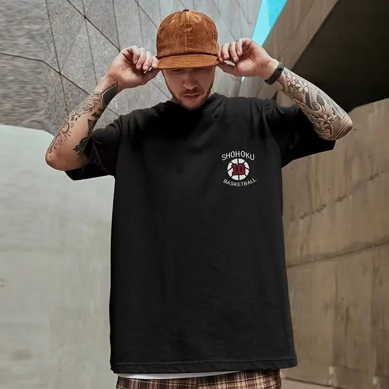8XL Men Oversize Fashion Loose American Basketball Number ten Print Short Sleeve Round Neck Versatile Trend Couple outfit - Matrix Studios