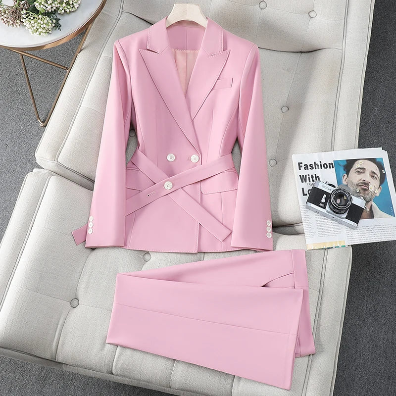 ZJYT Korean Fashion Commuter Blazer Pants Set for Woman 2 Pieces Matching Sets Autumn 2026 Elegant Lady Jacket and Trousers Suit - Matrix-studios.com