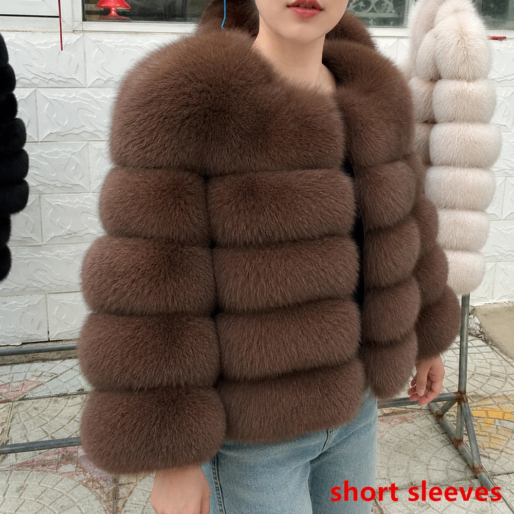 QUEENTINA Real Fox Fur Coat Winter Women'S New Fashion Furry 2025 Leather And Skin White Clothing Natural New In Coats & Jackets - Matrix Studios