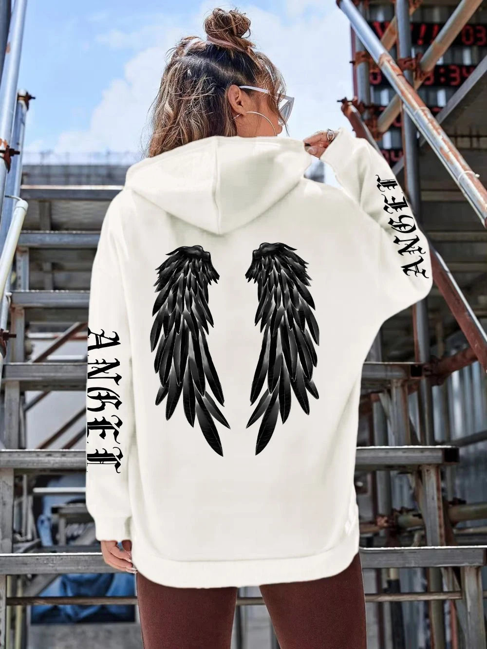 Beautiful Angel Wings Printed Hoodies Women Warm Comfortable Casual Hoodie Fashion Classic Hoody Loose Original Basic Clothes - Matrix Studios