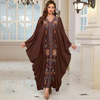 Women Embroidered Long Caftans Plus Size Kaftan Dresses Beach Bathing Suit Cover Up Moomoo Dress Moroccan Robe - Matrix Studios