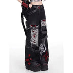American style spicy girl loose lazy and relaxed denim pants female punk retro washed fashionable versatile casual pants - Matrix-studios.com