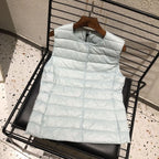 Female 90% White Duck Down Ultra Lightweight Packable Warm Down Liner Vest 2023 New Women Sleeveless Puffer Jacket - Matrix-studios.com