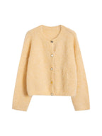 SuyaDream, Women Cardigans, 78%Alpaca, O Neck, Single breasted Solid Sweaters, 2025 Fall Winter Warm Jackets, White, Grey, Pink - Matrix Studios