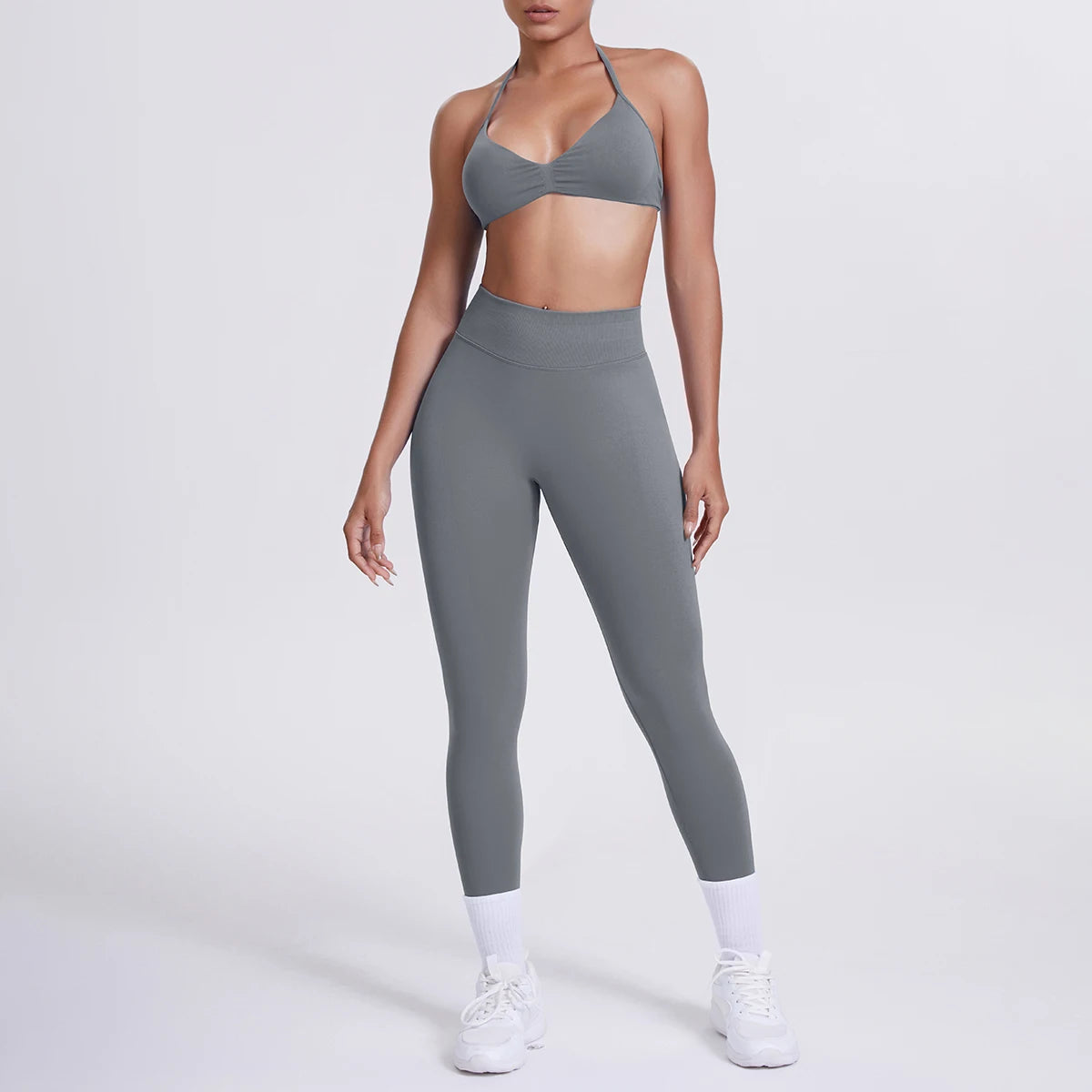 Women 2pcs Patchwork Sport Yoga Suit Training Sleeveless Sport Gym Tops Tummy Control Slimming Booty Leggings Yoga Suit Sports - Matrix-studios.com