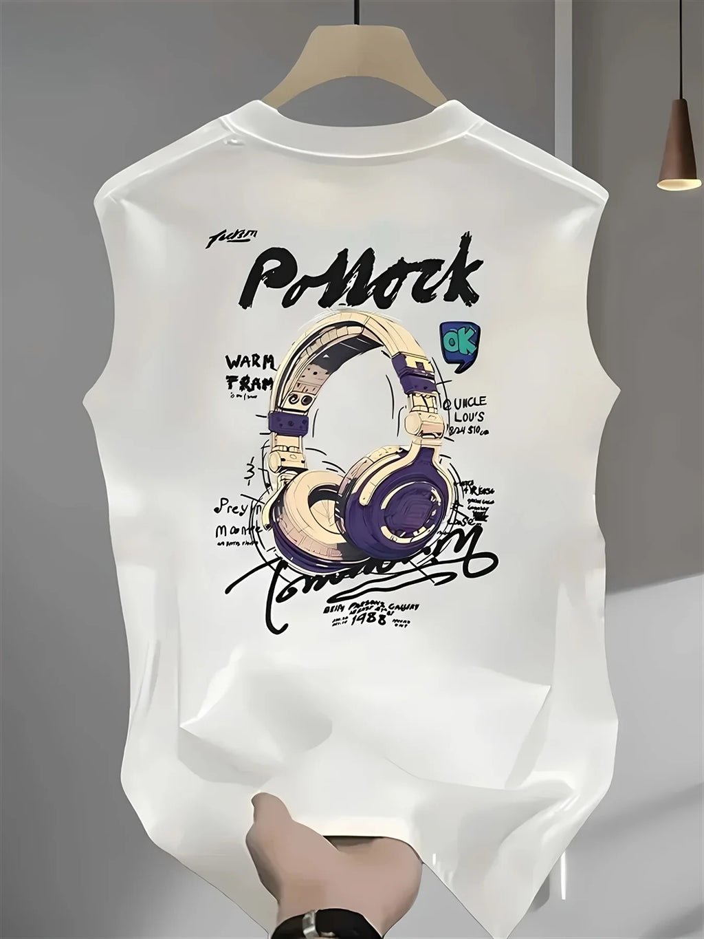 Men's Fashionable Casual Sports Loose Compass and Mountain Pattern Print Comfortable and Breathable Round Neck Sleeveless Vest - Matrix Studios