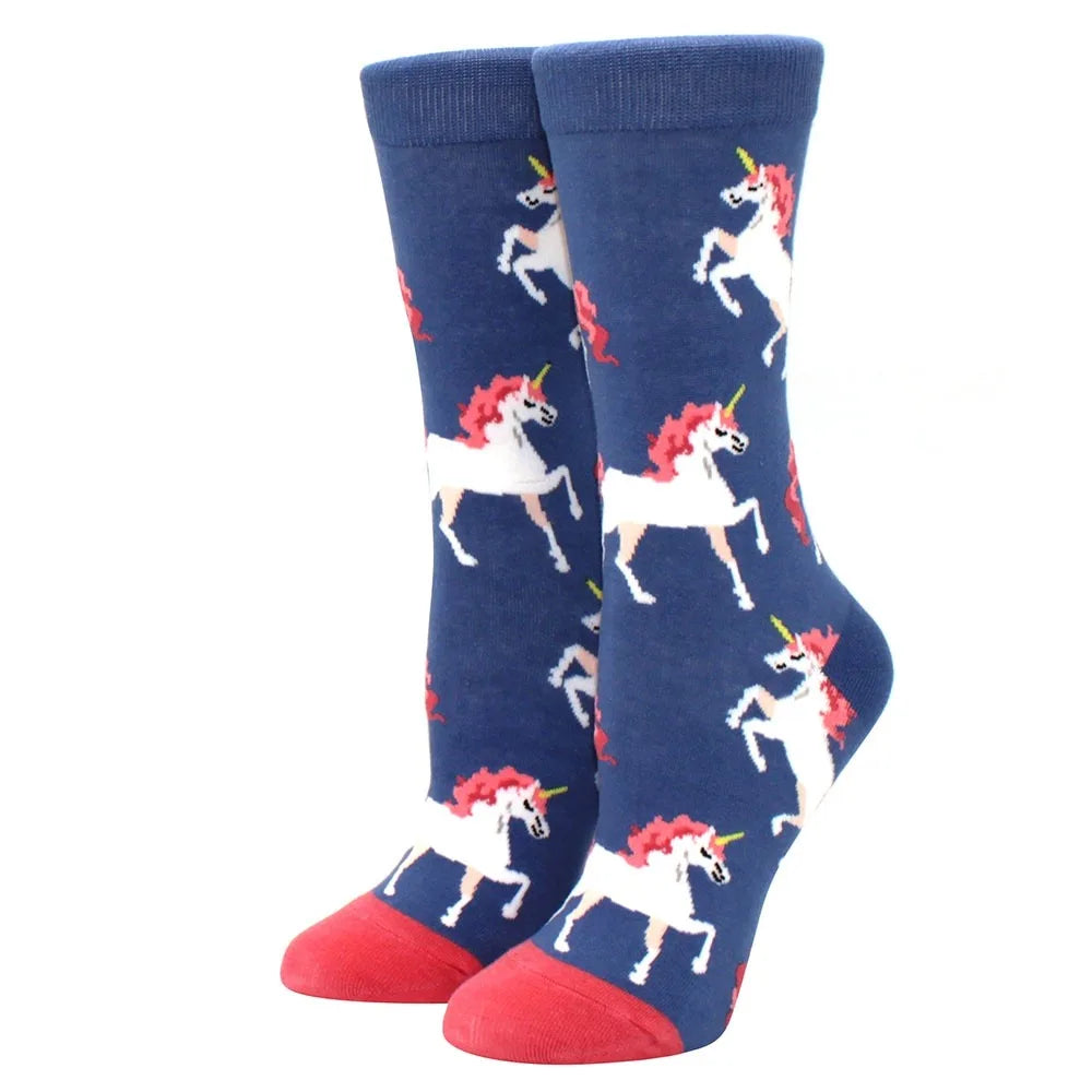 Novelty Woman Socks Harajuku Cotton Funny Happy Cartoon Cat Dog Pattern Unisex Socks Men Novelty Kawaii Socks - Matrix Studios