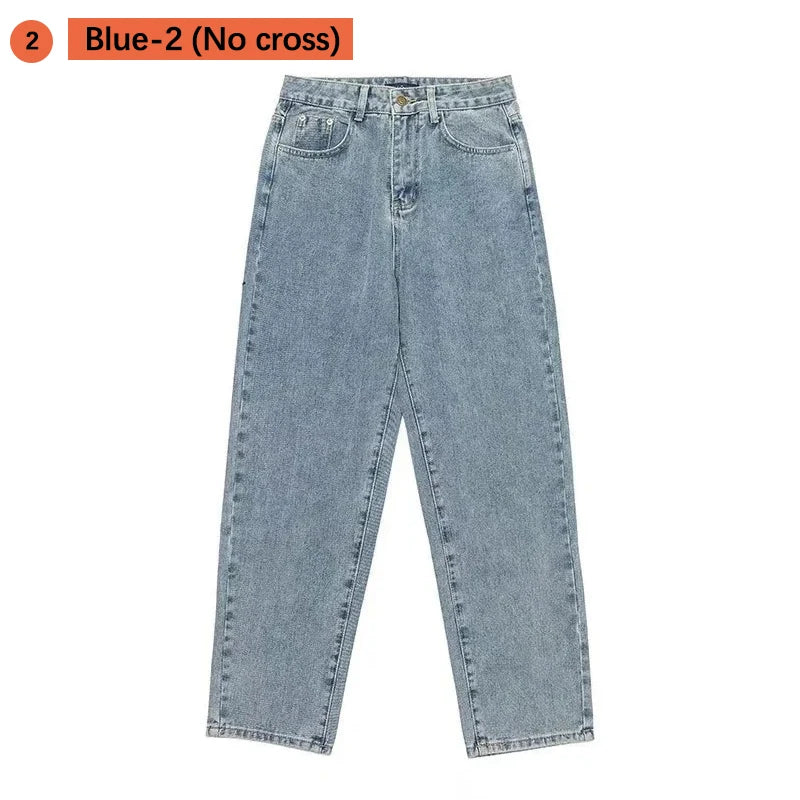 Prints Jeans Men 2023 New Streetwear Baggy Wide Leg Jeans Korean Fashion Drapes Straight Casual Loose Denim Cargo Pants - Matrix Studios