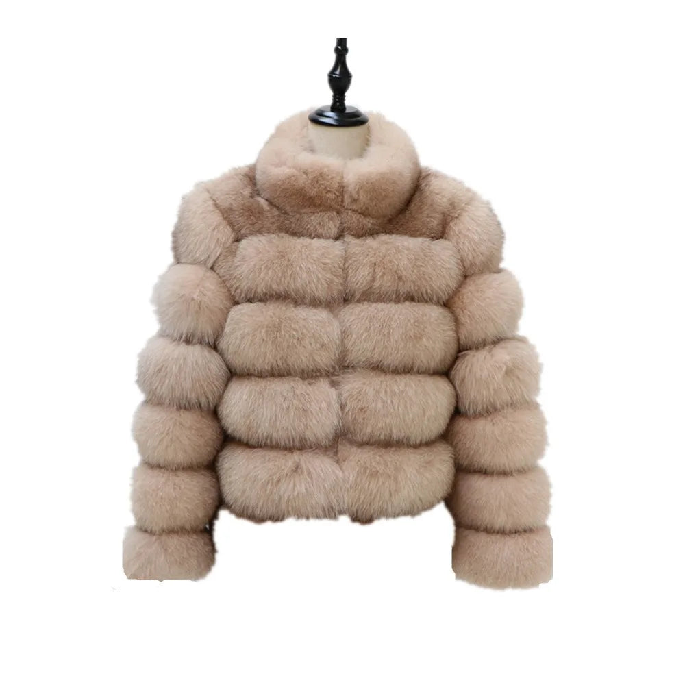 Women Faux Fur Jacket Thick Loose Long Coat Warm Turn Down Collar Full Sleeve Open Stitch Thick Coats Solid Winter 2025 - Matrix Studios