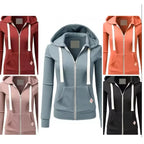 Autumn/Winter New Women'sPersonalized Fashion Sports Hoodie Long Sleeve Drawstring Pocket Zipper Coat Woolen Sweater Top CYXX386 - Matrix Studios