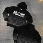 American High Street SATOSHI Hoodie Ink-sprayed Classic Retro Letter Print Washed Pullover Vintage Y2K Men Women Sweatshirts - Matrix-studios.com