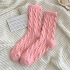 Warm Women's Socks New Winter Japanese Fashion Solid Color Fluffy Socks For Girls Home Thick Cute Floor Socks Kawaii Autumn Soft - Matrix Studios