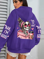 Expensive Talks Back Funny Printing Womens Hoodie Loose Multicolor Pullovers Fleece Autumn Sportswear Casual Pocket Hoody - Matrix Studios