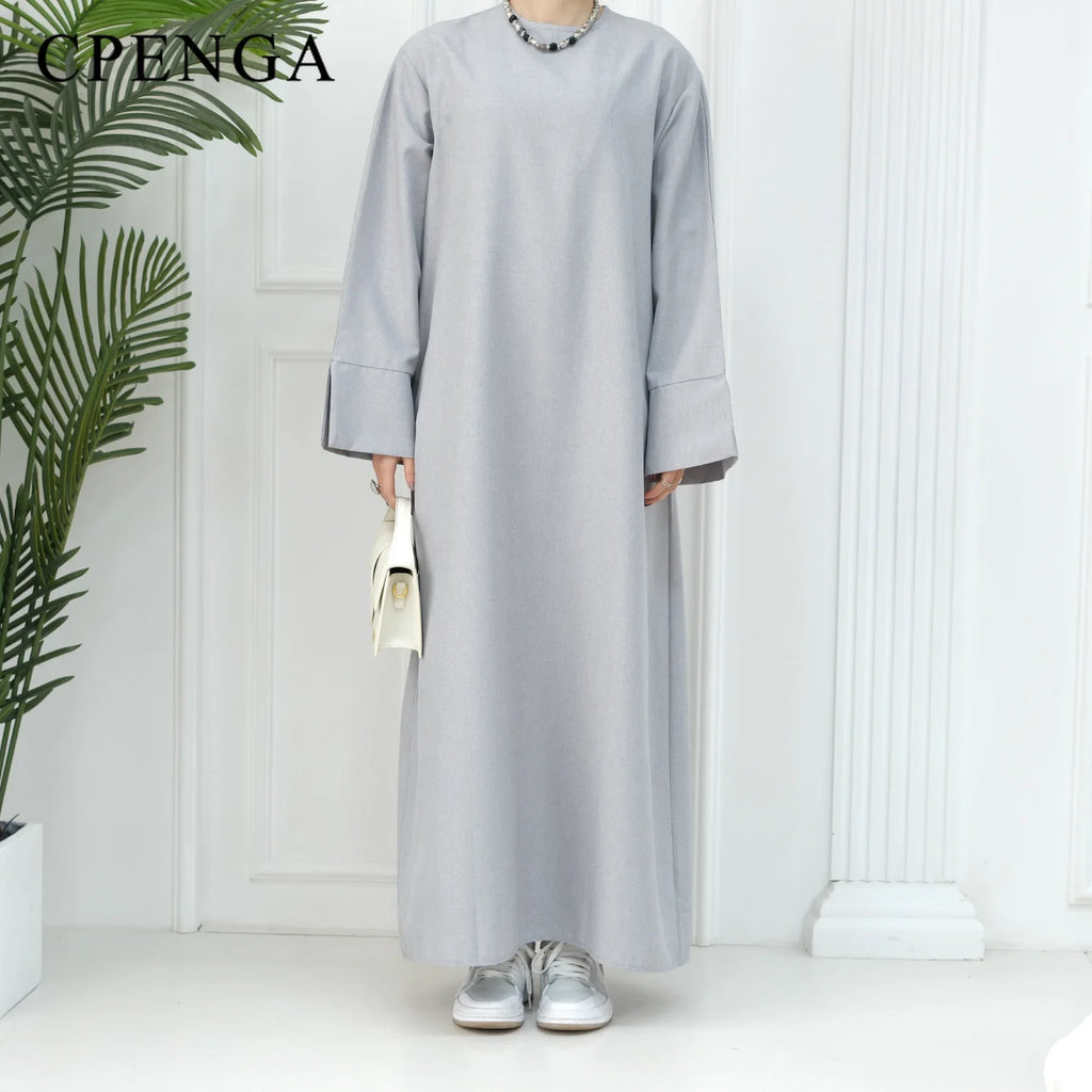 2024 New Dubai Abaya for Muslim Women Eid Ramadan Modest Dress Türkiye Loose Large Elegant Dress Gown Female Islam Clothing - Matrix-studios.com
