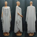 2 PCS Set Plus Size African Party Dresses for Women Chiffon Boubou Ankara Dashiki Outfit Dubai Kaftan Abaya Robe Marocaine Femme - Matrix-studios.com