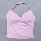 2 Pieces Yoga Set Women Backless Halter Tops High Waist Seamless Shorts Gym Suit Fitness Clothes Sportswear Workout Sets - Matrix-studios.com