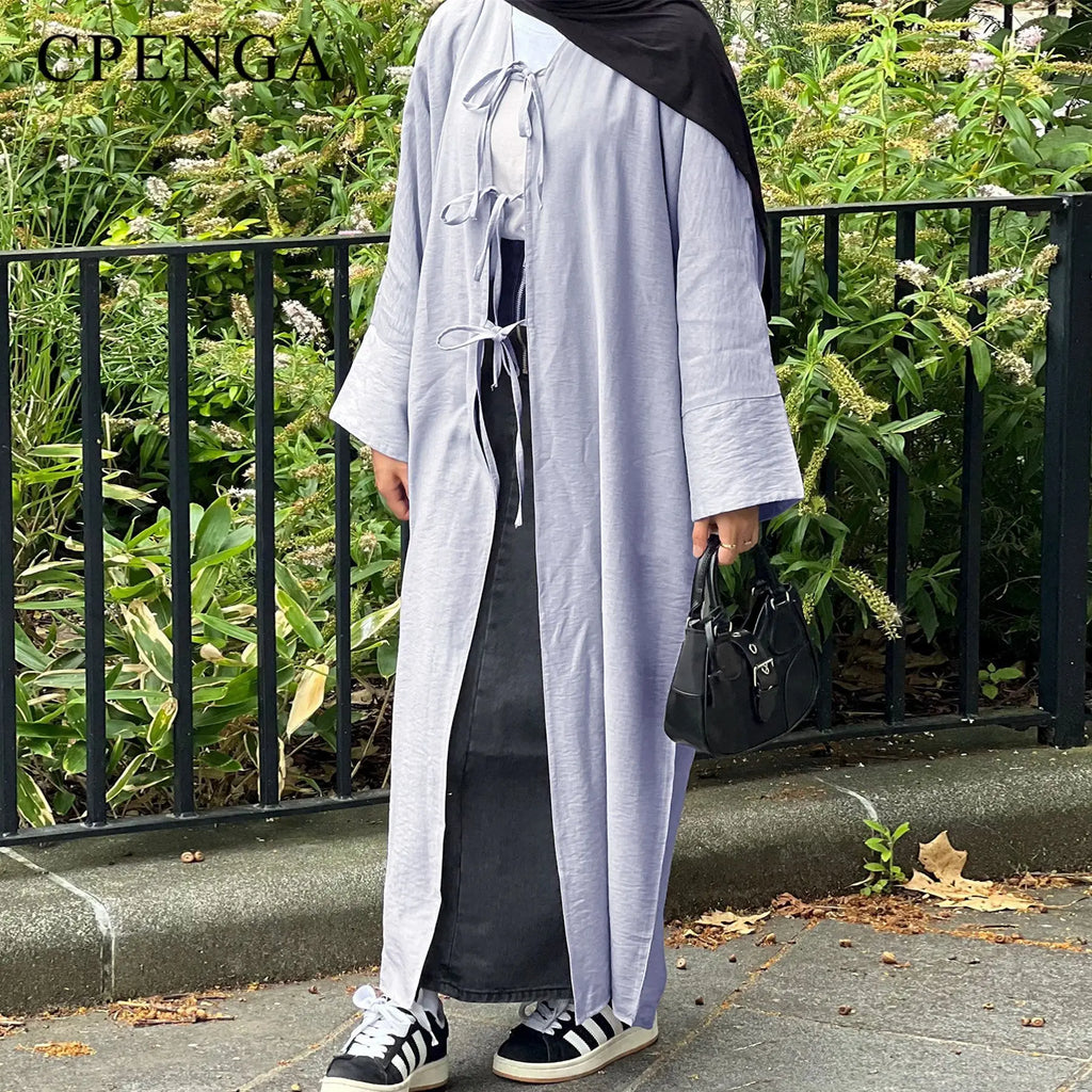 Ramadan Saudi Arabia Black Muslim Modest Cardigan for Women Eid Dubai Open Abaya Dress Luxury Islamic Turkey Party Vacation Robe - Matrix-studios.com