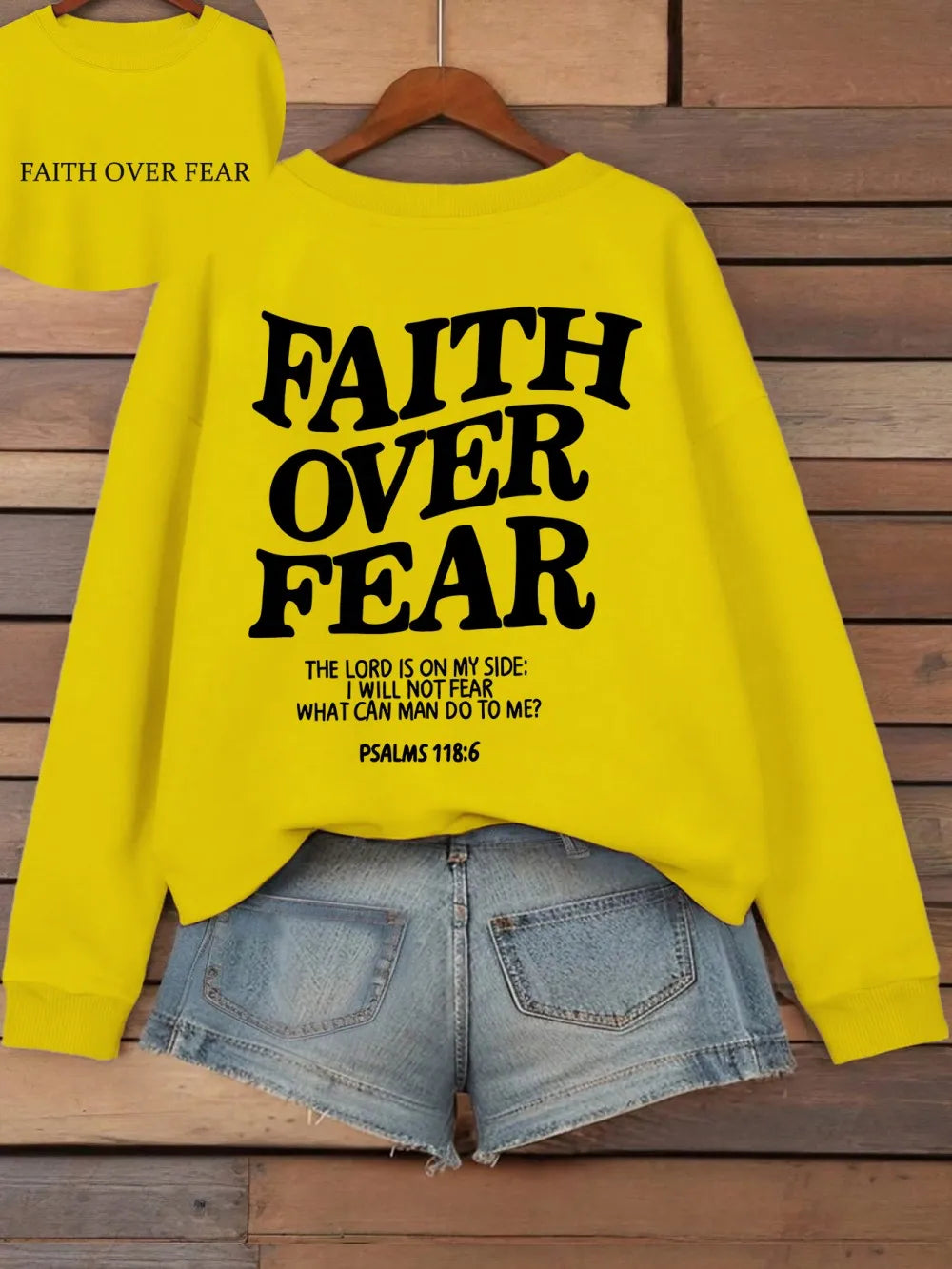 Casual Women's Hoodies Faith Over Fear Letter Printing Sweatshirts Fleece Warm Comfortable Pocket Pullovers Autumn Streetwear - Matrix Studios