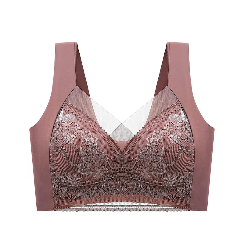 FallSweet Seamless Ice Silk Push Up Bra for Women Wireless Lace Bralette Plus Size Brassiere Summer Comfort Underwear Lingerie - Matrix Studios