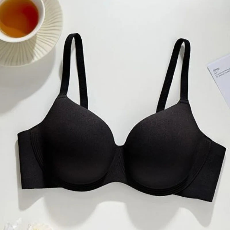 Korean Manga Style 12CM Push-Up Bra Seamless Nude One-Piece Round Bra for Small Bust AB Cup Women Lingerie Comfy Soft Invisible - Matrix Studios