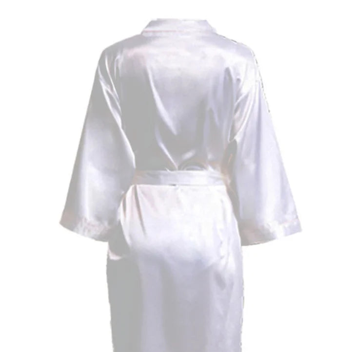 Wedding Party Team Bride Robe With Black Letters Kimono Satin Pajamas Bridesmaid Bathrobe SP2000 - Matrix-studios.com