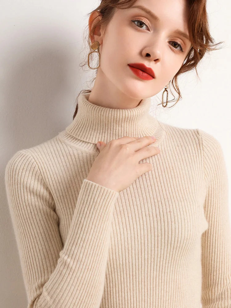 Heliar Women Fall Turtleneck Sweater Knitted Soft Pullovers Cashmere Jumpers Basic Soft Sweaters For Women 2026 Autumn Winter - Matrix-studios.com