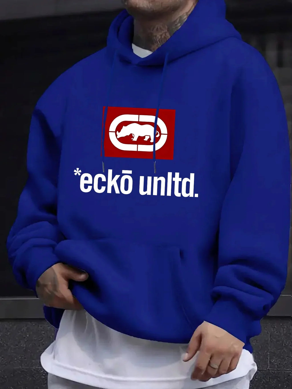 Men's Hoodie with Graphic "Ecko Unlimited" - Casual Sweater Long Sleeves Regular Fit Autumn/Winter Casual Hoodie - Matrix Studios