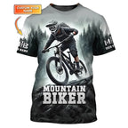 Mountain Bike Graphic T-shirt Men Custom Name Cycling T Shirts Sports Bicycle Short Sleeve Tops Summer Round Neck Tee Shirt - Matrix Studios