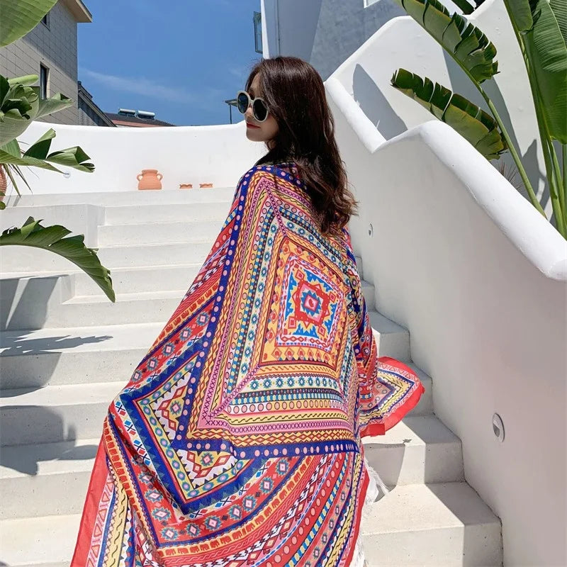 Hot New 90x180cm Twill cotton Pareo 2018 Summer Cover-Ups Rectangle Wrap Scarf Swimsuit Bikini Cover Up Autumn Beach Sarong Mats - Matrix Studios