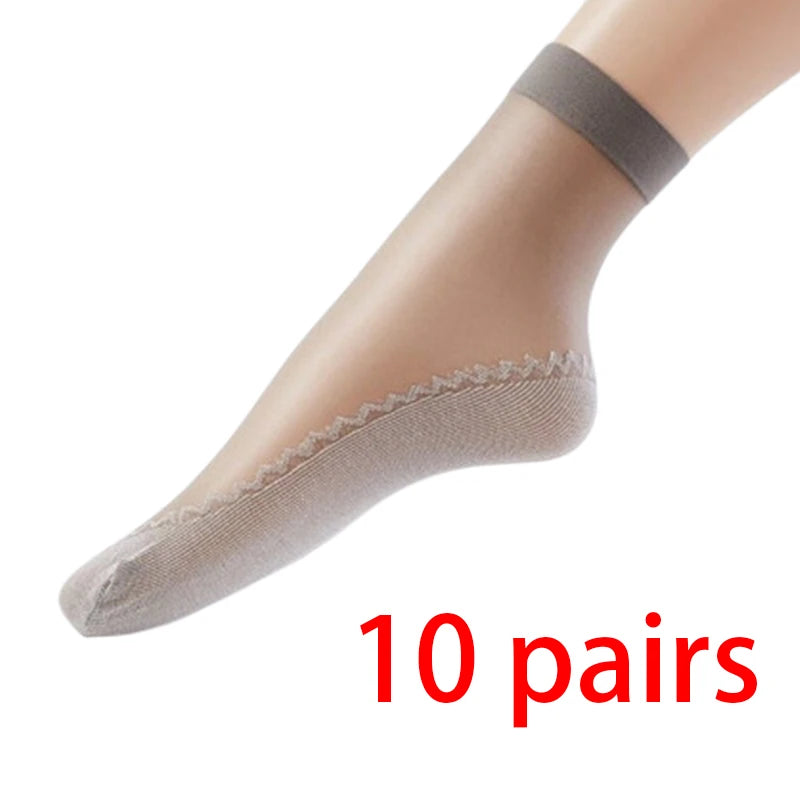 10Pairs Women Sock Soft Breathable High Quality Ultra-Thin Ankle Sock Comfortable Lightweight Transparent Fashionable Casual Sox - Matrix Studios