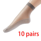 10Pairs Women Sock Soft Breathable High Quality Ultra-Thin Ankle Sock Comfortable Lightweight Transparent Fashionable Casual Sox - Matrix Studios
