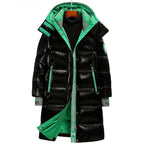 New Winter Jacket Men's Long Luxury Business Thickened Down Cotton Warm Parkas Men's Street Snow Cold-proof Hooded Padded Coat - Matrix Studios