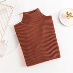 2026 Autumn Winter Women Long Sleeve Knitted Foldover Turtleneck Ribbed Pull Sweater Soft Warm Femme Jumper Pullover Clothes - Matrix Studios