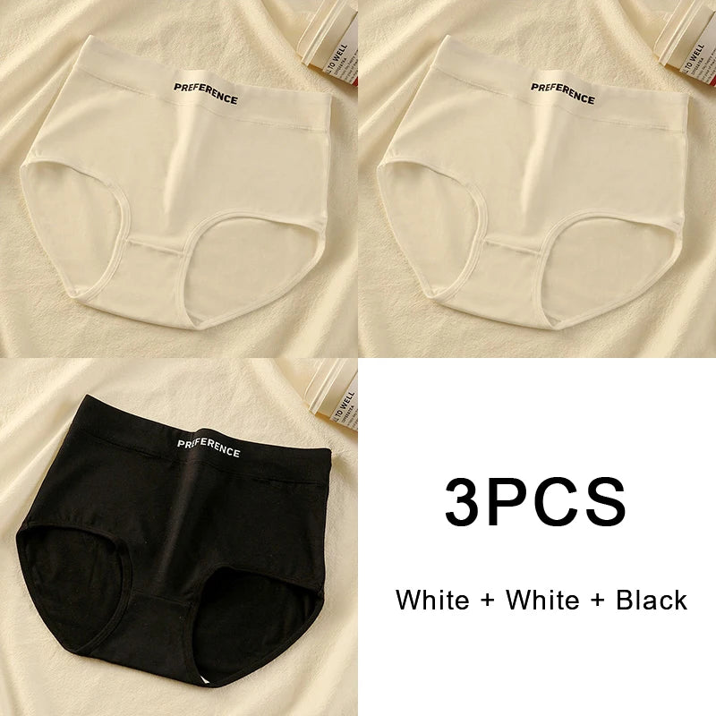 3PCS/set Color Panties Cotton Women Comfortable High-waist Underwear Soft Lingerie Breathable Female Panty Fitness Sports Briefs - Matrix Studios