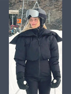 Cotton Ski Women's Winter Jumpsuit Sets Zipper Loose Jacket Straight Pants Suits Skiwear Snow Commute Street Outdoors Romper - Matrix Studios