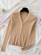 Sweater Knitted Cardigan Button Jacket 2023 Autumn Winter V-neck Long Sleeve Casual Tops For Women Sweater Green - Matrix Studios