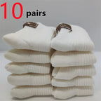 5/10 Pairs Socks Women Luxury Designer Cashmere Wool Sock Solid Warm Thick Pile Embroidered Logo Mid-Calf female Snow Boot Socks - Matrix Studios