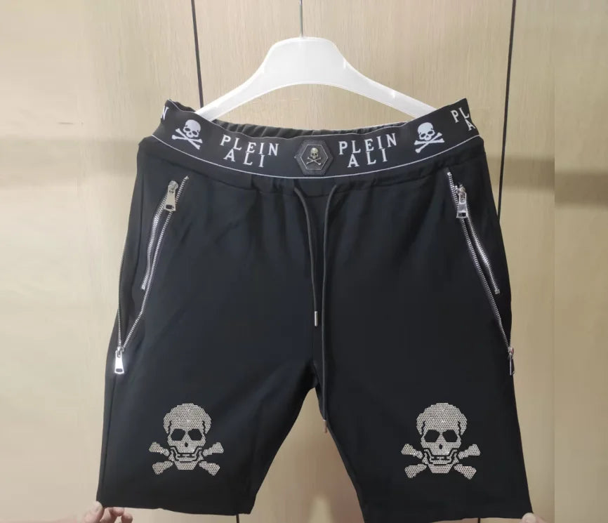 2025 Designer  Rhinestone  short Summer Luxurious Plein ali Hip Hop Male Brand Casual short pant