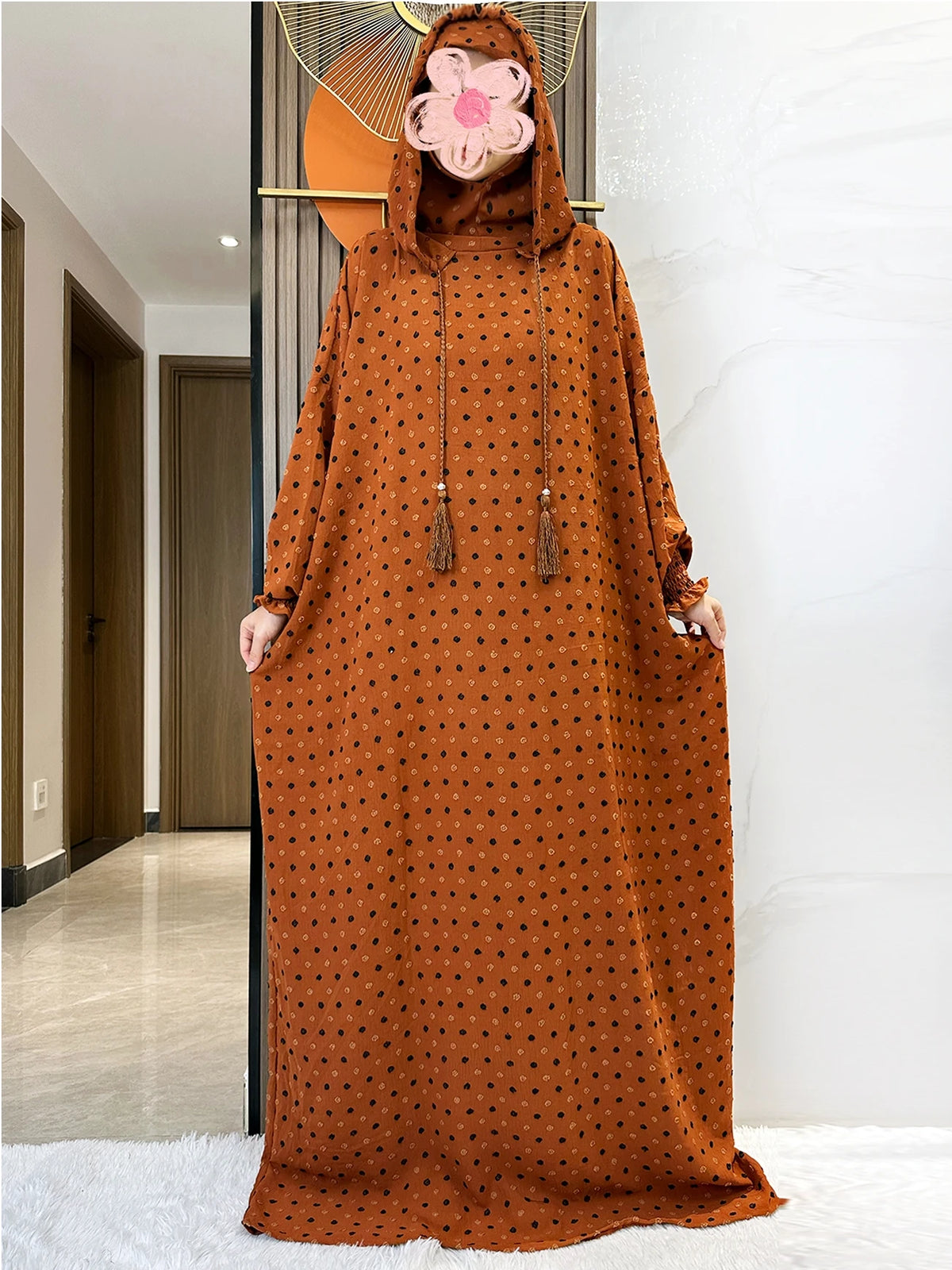 Latest Ramadan Soft Cotton Prayer Abaya Double Hats Dubai Turkey Islam Prayer Clothes Fabric Dresses Islam Women Dress Kaftan - Matrix-studios.com