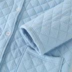 Autumn Winter Women Warm Cotton with Filler Robe Ladies Bathrobe Female Long Sleeve Dressing Gown Robes Simple Home Clothes - Matrix-studios.com