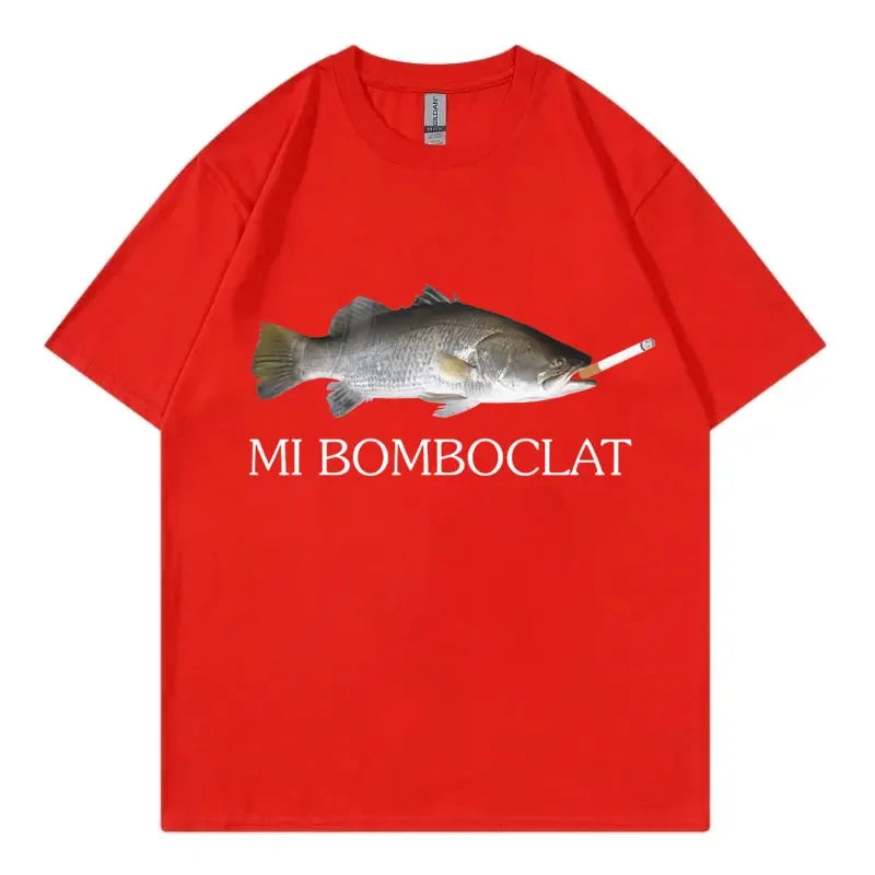 Funny Bomboclat Fish Meme T-shirt High Street Fashion Trend Y2k Short Sleeve T-shirts Women Harajuku Vintage Style T Shirts - Matrix-studios.com