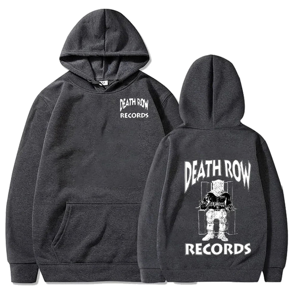 Death Row Records Hoodies Spring Autumn Fleece Hoodie Pullover Fashion Men Women Loose Hooded Sweatshirts Hip Hop Streetwear Top - Matrix Studios