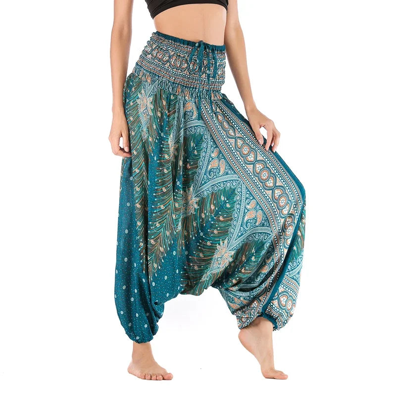 Bohemian Pants Women Pantalones Mujer Hippie High Waist Rayon Harem Baggy Boho Yoga Beach Wear Pour Femme Calca Feminina Printed - Matrix Studios